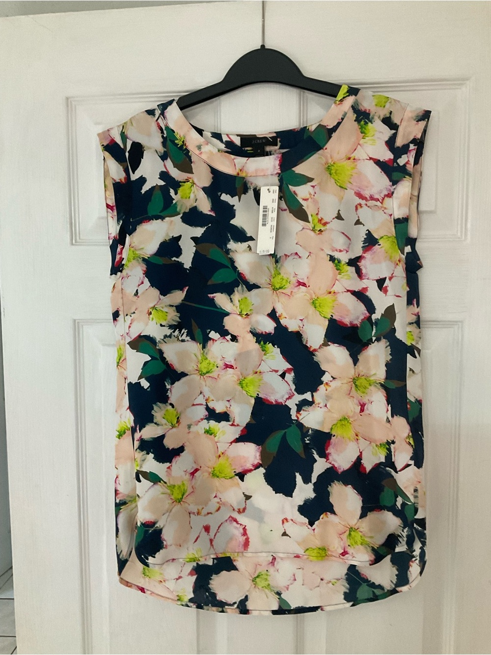 J. Crew Floral Sleeveless Shell - Navy, Pink & Green